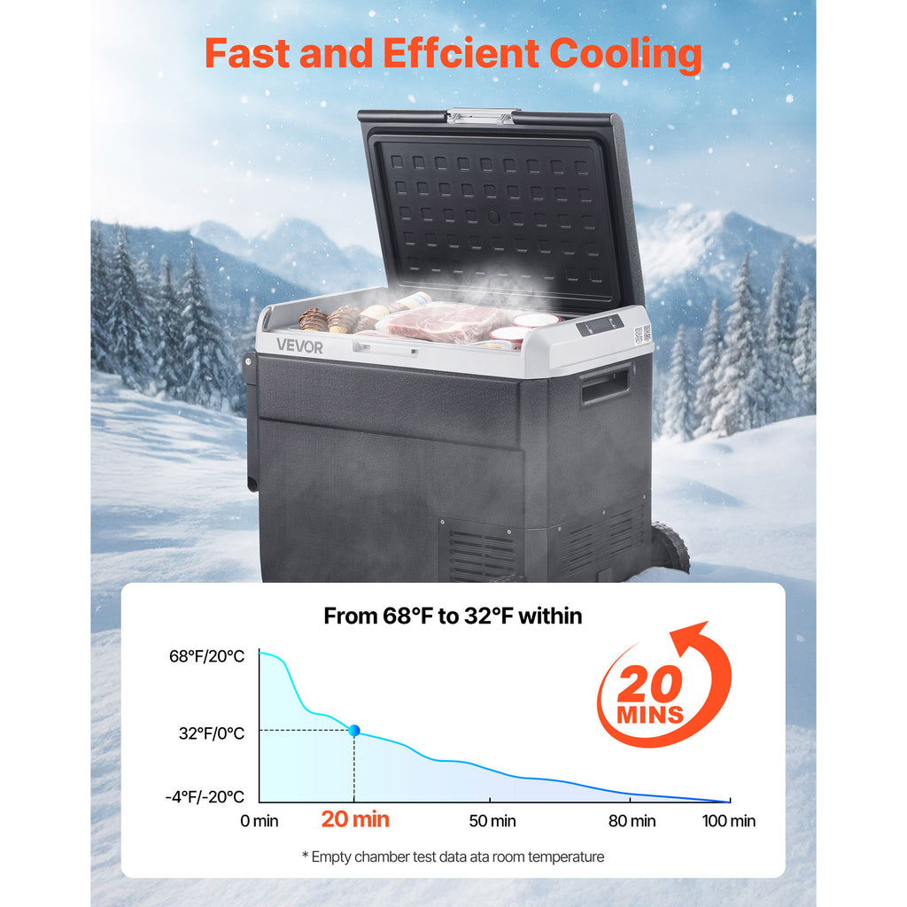 VEVOR 12 Volt Car Refrigerator Portable Freezer 63.4QT Electric Cooler for Camping