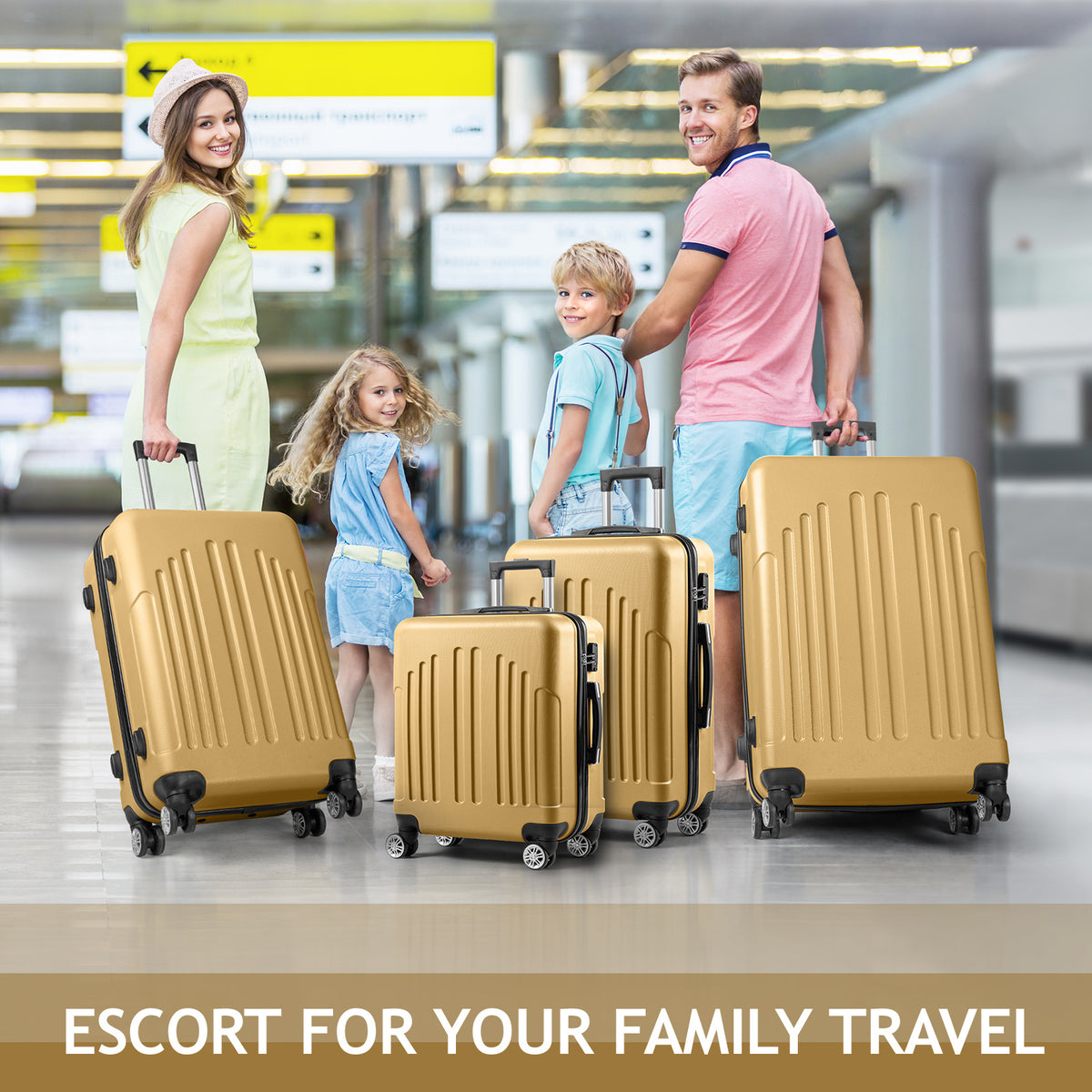 Nested Hardside Luggage Set in Purple, 4 Piece - TSA Compliant