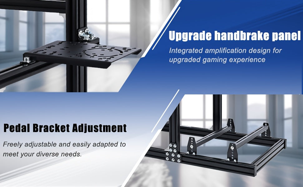 Mokapit More Sturdy Aluminum Alloy Racing Simulator Cockpit Fits for Logitech/ Thrustmaster/ Fanatec/ Moza G29 G920 G923 T300RS Gaming Steering Wheel Stand Excludes Shift Levers Steering Wheels Pedals