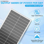 Werchtay 400W Solar Panels, 4×100W 25.5% High-Efficiency Monocrystalline Solar Panel, Waterproof PV Module for RV, Marine, Rooftop, Farm Battery, and Other Off-Grid Applications (4*100W) - Summer Early Bird Special