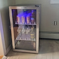 [126 Can Mini Fridge] Beverage Refrigerator Cooler, 126 Can Mini Fridge with Glass Door for Soda Beer Or Wine, Beverage Cooler for Home, Office, Bar with Adjustable Removable Shelves, Silvery