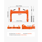 3-Point Quick Hitch with 2" Receiver Category 1 & 2 Tractor Hitch 3000lb Black/Orange/Green