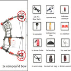 Dual Purpose Composite Bow Outdoor Archery Composite Bow Kit 30-60Lbs, Adjustable for Both Hands