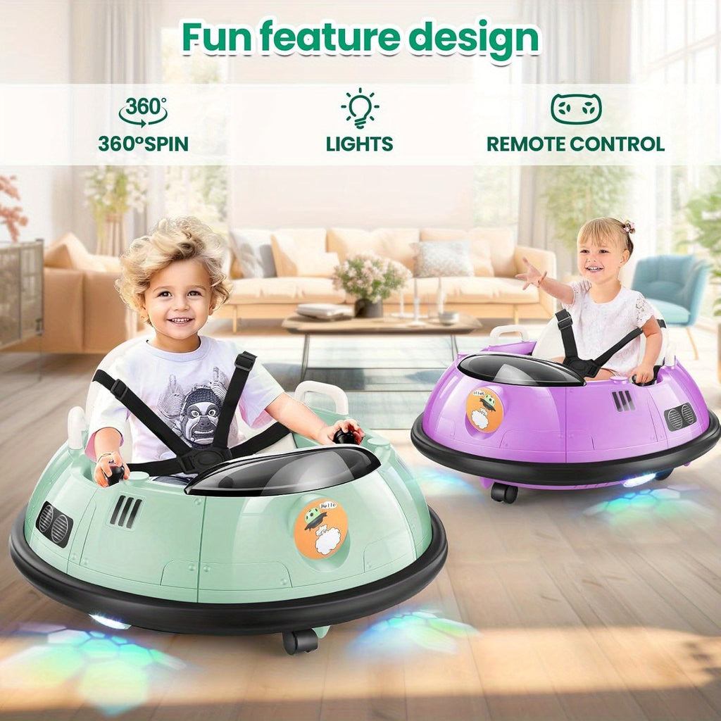 12V Remote-controlled Bumper Car, Electric Bumper Car, 66lb Load-bearing Toy Car, Dual Driving Mode, Flashing LED Lights, 360-degree Rotation, Seat Belts, Birthday And Festival Gifts For Boys And Girls, 4 Colors