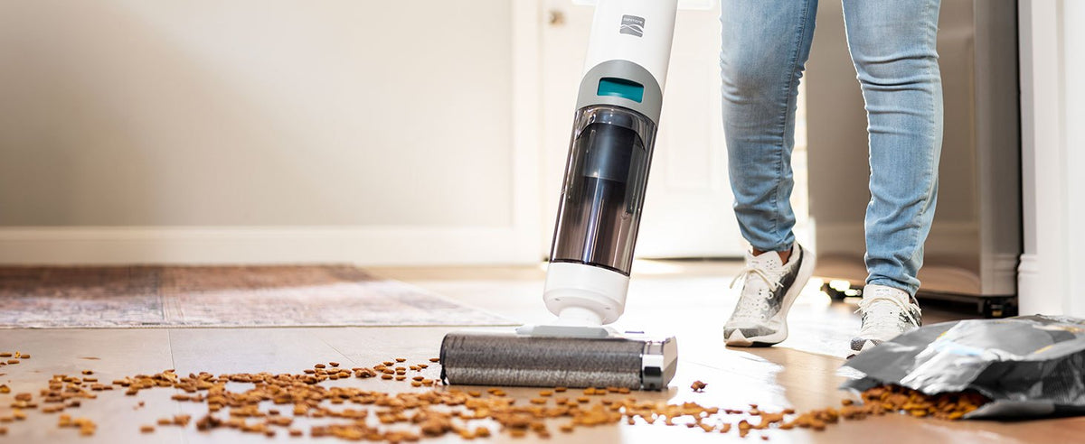 [3-in-1 Self-Cleaning Mop] Kenmore AquaLite 3-in-1 Cordless Wet Vacuum 8kPa Hard Floor Cleaner with Automatic Air-Drying, 35mins Runtime & One Edge Self-Cleaning Mop 0.8L Capacity for Multi-Surface And Messes, White