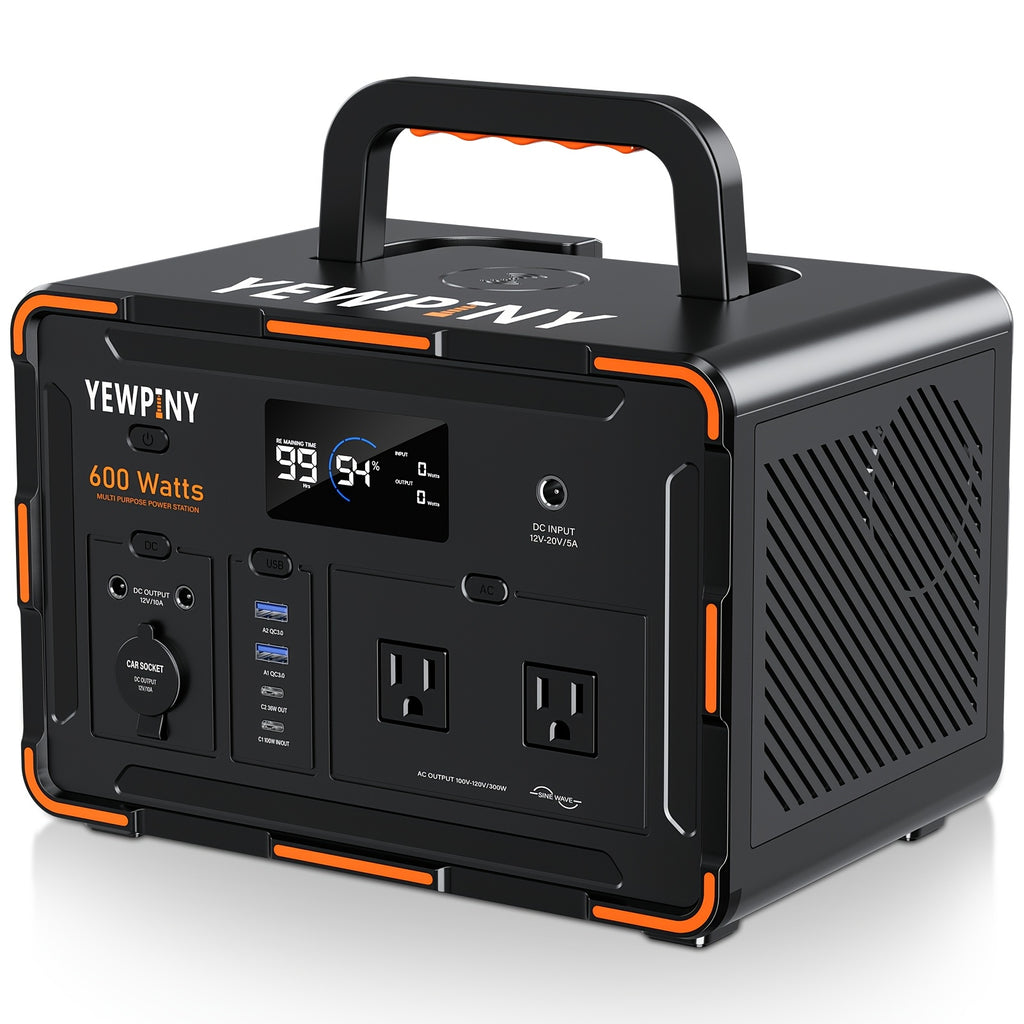 [Portable, Fast Charging] 300W/600W YEWPINY Portable Power Station, Featuring Fast Charging, 259Wh/599.4Wh Lithium-Ion Battery Solar Generator, 17,500mAh/27,000mAh High-Capacity Lithium-Ion Battery, Ideal for Home Use, Outdoor Trips, Camping, Hunting, and