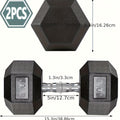 2pcs 60lb/65lb/70lb/75lb/80lb/85lb Dumbbell, Rubber-Coated Cast Iron Hex Shape, Perfect for Weightlifting & Strength Training