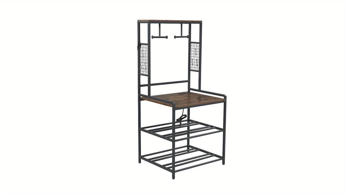 Printer Stand with Charging Station, Large 3D Printer Table with Filament Storage, Heavy Duty Rolling 3d Printing Stand Filament Organizer with 4-Tier Storage for Workshop/Office/Garage
