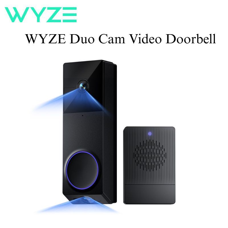 WYZE Wireless Duo Cam Video Doorbell (Chime Included), Battery Powered, 2K Full HD Video, 2 Cameras (People and Package), 2-Way Audio, Color Night Vision