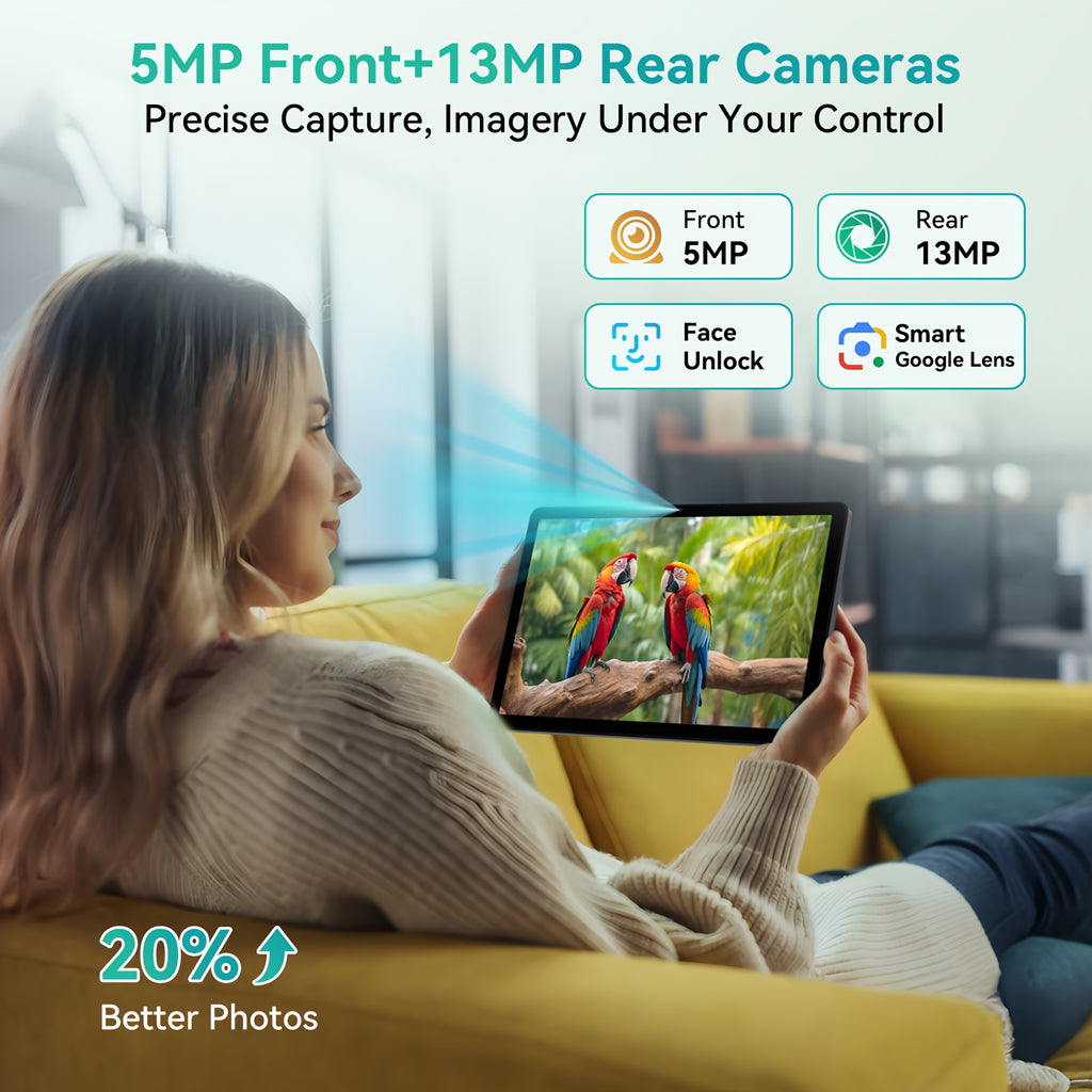 TABWEE T90 Android 16 New 2025 Tablet, 11-inch FHD Large Screen+1200x1920 IPS Display, Octa-Core High-Performance CPU, 24(8+16)GB RAM +128GB ROM(2TB Expand), 3MP+5MP Camaras/Face ID, 8000mAh Long Battery Life, Support Widevine L1, Gemini AI, And 90Hz