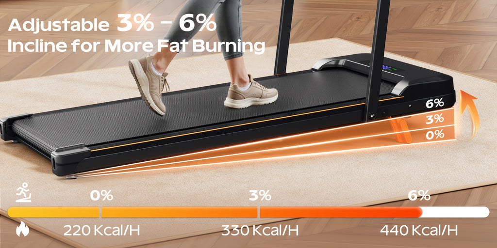 Incline Walking Pad Treadmill with LED Display for Home and Office Walking, Jogging or Running