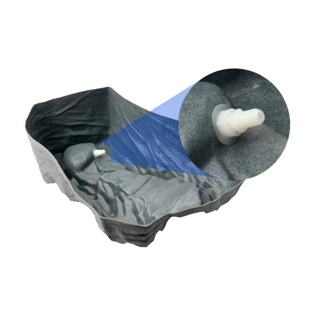 Algreen Products Tranquility Lightweight Polyethylene Outdoor Water Fountain Rock Waterfall for Garden, Pond, and Backyard, Gray