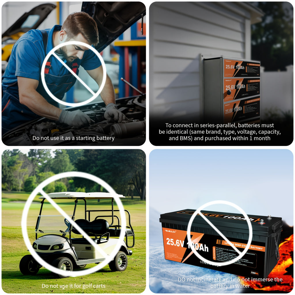 12V 314Ah/100Ah, 24V 100AH Basic Lifepo4 Lithium Battery with Built-In 200/100BMS Power, 15000+ Cycles, 4019.2Wh, Suitable for Solar Systems, Rvs, And Home Storage