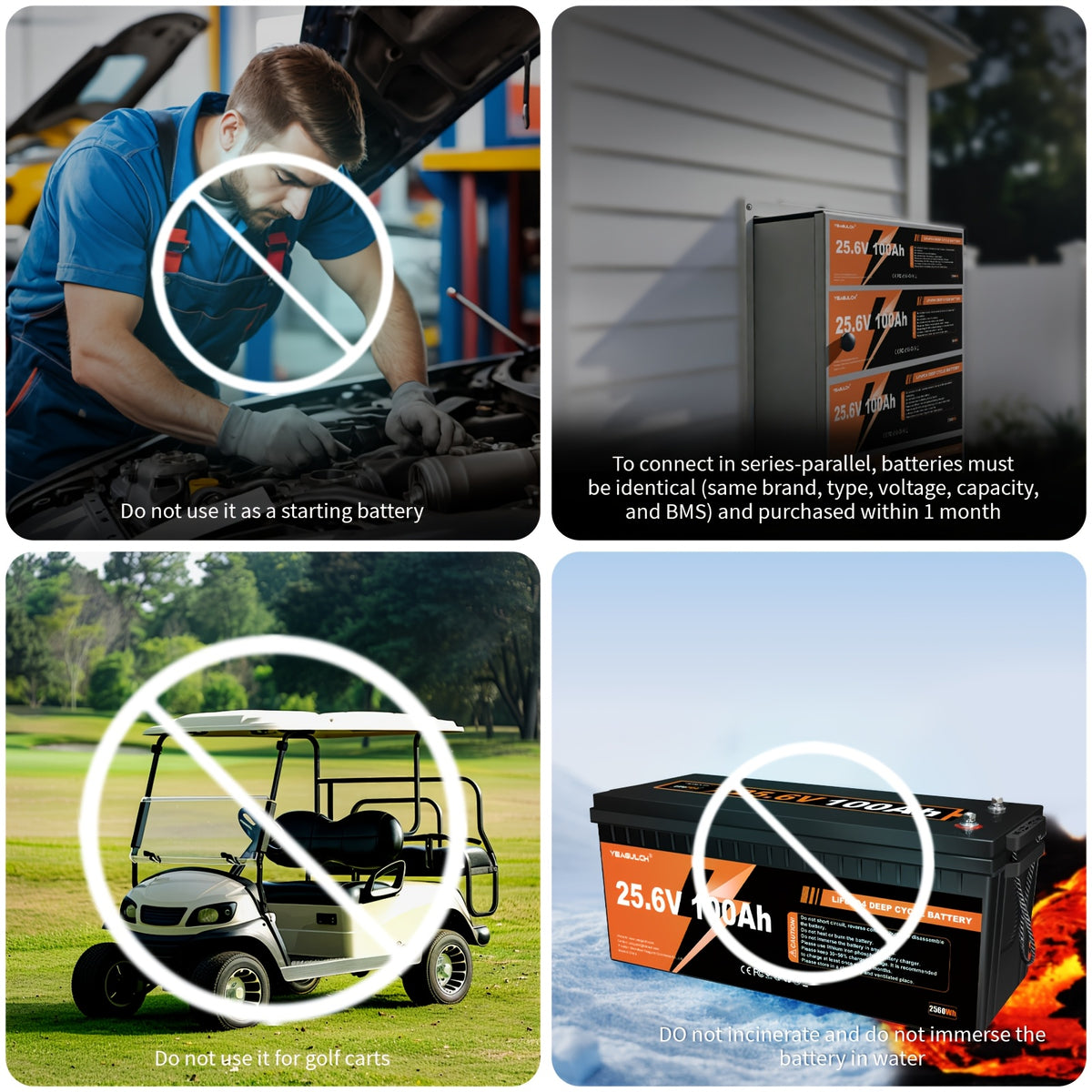 12V 314Ah/100Ah, 24V 100AH Basic Lifepo4 Lithium Battery with Built-In 200/100BMS Power, 15000+ Cycles, 4019.2Wh, Suitable for Solar Systems, Rvs, And Home Storage