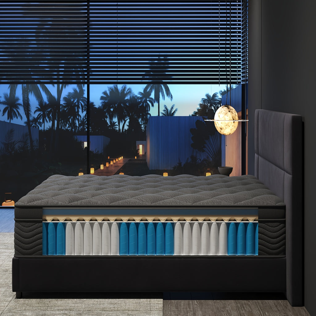 8inch 10inch 12 Inch 14 Inch Multilayer Hybrid Twin Full Queen King Size Mattress- Multiple Sizes & Styles Available, Ergonomic Design with Memory Foam And Pocket Spring, Medium Firm Feel