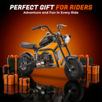 Gas Mini Chopper Bike, DB003 Model 40CC4-Stroke Dirt Bike with Big Headlight, Rear Shock Absorber, Metal Frame, Disc Brakes, Max Load 165Lbs, Up to 20Mph, Product name: gas mini dirt bike, chopper bike