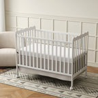 Goldzone 4in 1 Convertible Baby Crib, Wooden Baby Stuffs Converts Into Toddler Bed, Daybed, Newborn Essential with 3 Adjustable Base, Nursery Decor Necessities with Wheel & Non-Toxic Finishes, Item Weight: 36lbs, Maximum Weight Recommendation: 50lbs