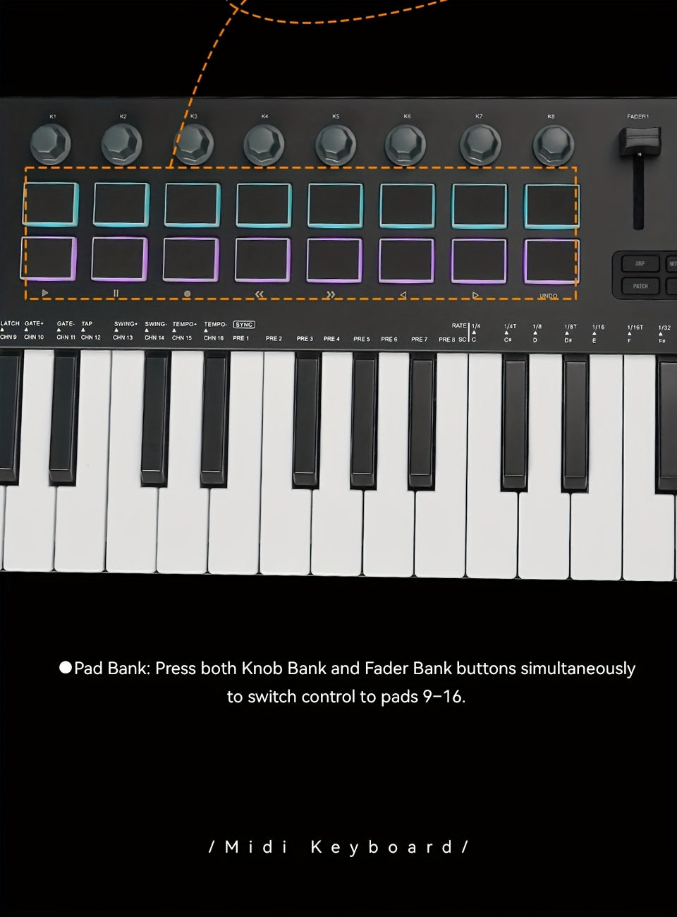 M-VAVE SMK37PRO Professional MIDI Keyboard with 37 Keys, Wireless for Music Composition And Synthesis