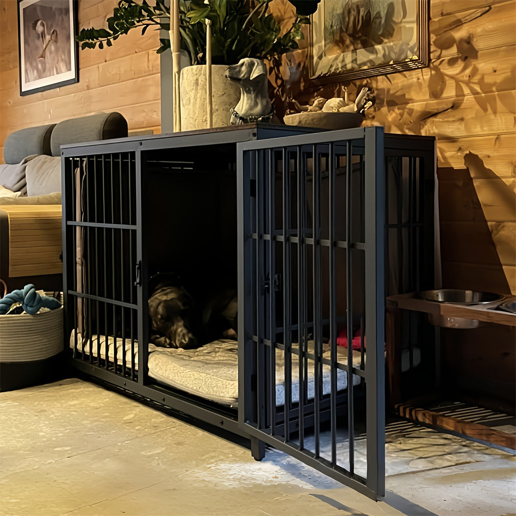 XL Large Dog Cage Heavy Duty Dog Crate Furniture, Unlimited Combinable Dog Kennel, Super Sturdy with Bottom Tray&3 Doors