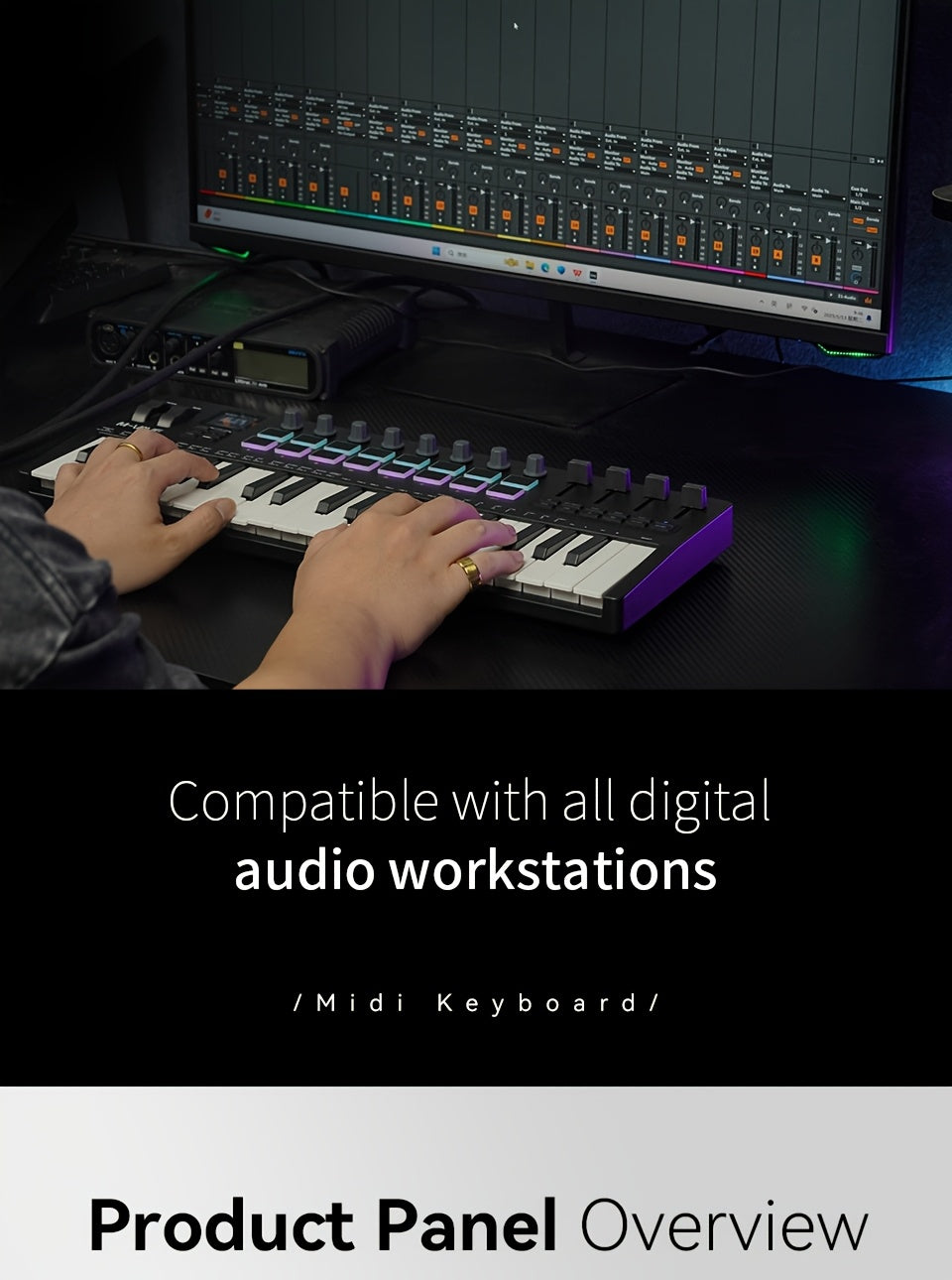 M-VAVE SMK37PRO Professional MIDI Keyboard, 37-Key Wireless Wireless Music Arrangement And Production Synthesizer