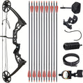 SF Archery Compound Bow Set, 30-70 Lbs Draw Weight Adjustable, 19"-30" Draw Length, Hunting Compound Bow Kit for Adults, Youth, Beginners, Outdoor Shooting, Right Hand