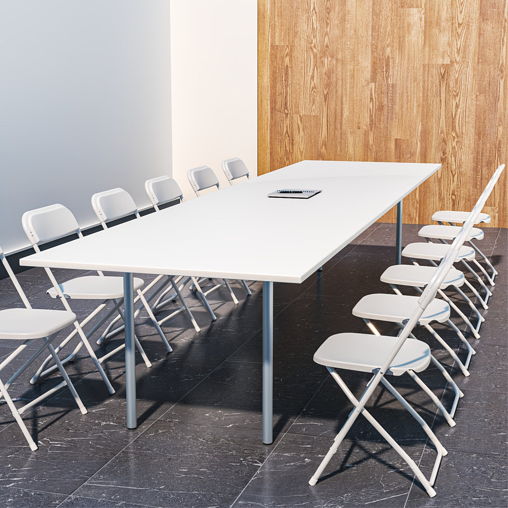 [Weddings And Gardens] 90/60/30/20/10 Pack Office White Plastic Folding Chairs Lightweight Folding Chairs, Indoor/Outdoor Folding Chairs, Portable Event Chairs Office Chairs, Conference Rooms, Weddings, And Gardens