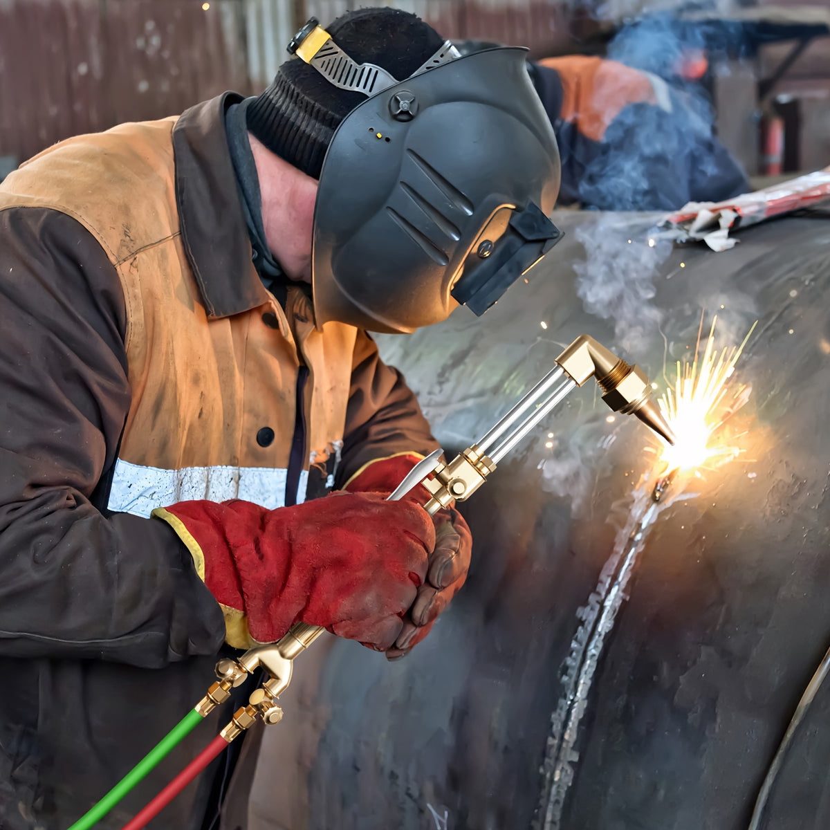 Portable Oxygen Acetylene Oxy Welding Cutting Torch Kit W/Gas Tank, Torch Cutting and Welding Portable Kit
