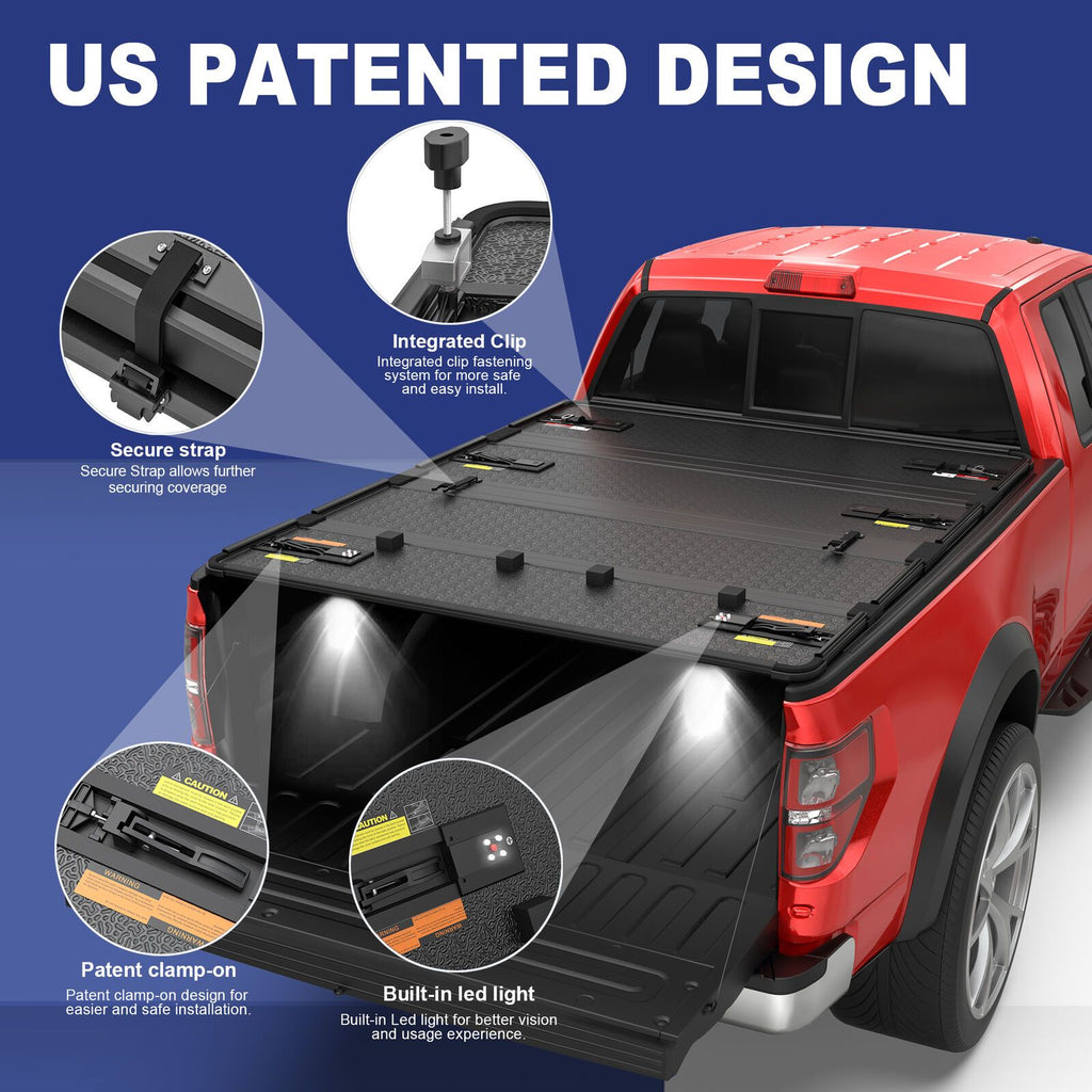 5.8FT 4 Fold Hard Truck Bed Tonneau Cover For Chevrolet for Silverado For GMC for Sierra 1500 2500HD 3500HD 2019-2026