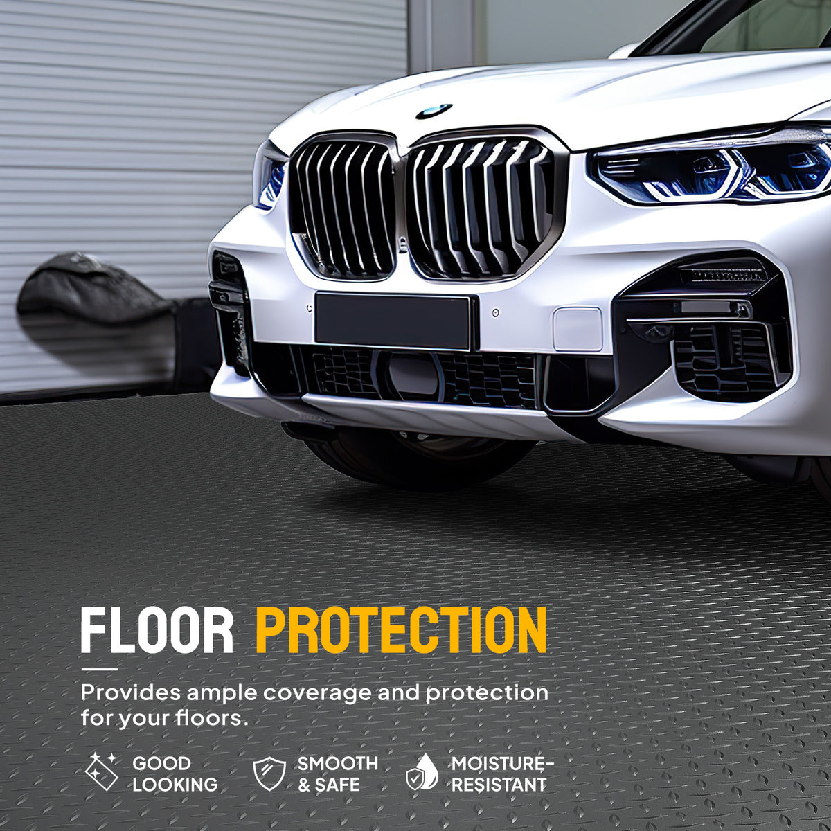 thickened rhombohed-grated PVC garage floor mat for car bottoms, large SUVs, MPVS, and pickup trucks