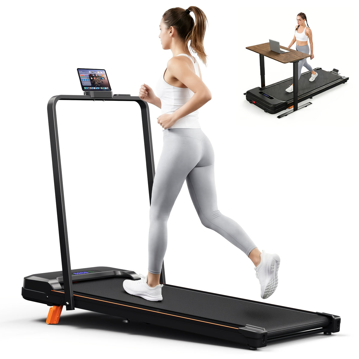 KERDOM 3in1 Walking Pad Walking Pad Treadmill With Incline LED Display Remote Control Portable Treadmill For Home Office Support Jogging Running Climbing