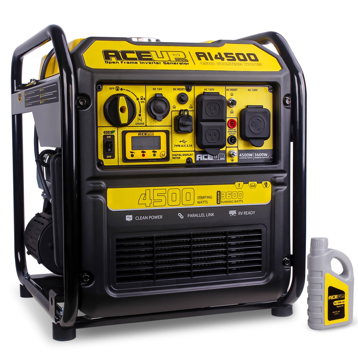 Aceup Energy 4500 Watt Inverter Generator 223CC, Gas Powered Generator for RV-Ready Camping Home Use, EPA Compliant