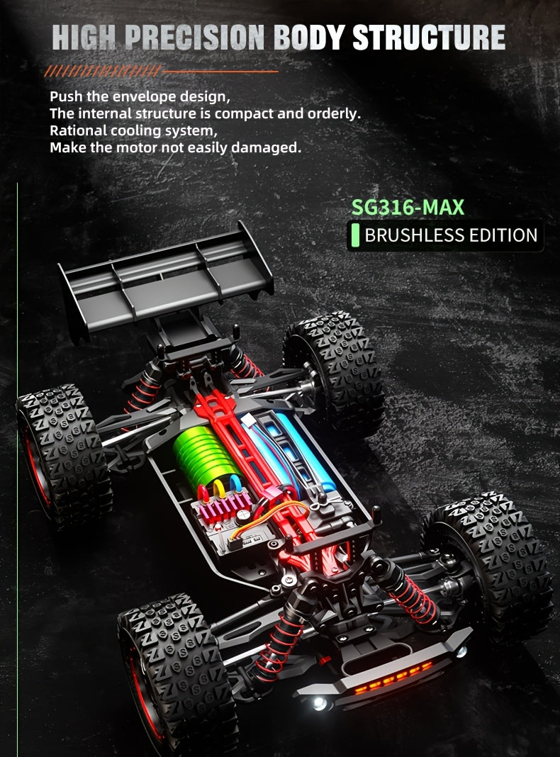 2026 NEW MAX Upgraded 4WD High Speed Off Road RC Car, 50MPH All Terrain Racing Truck, 2847 Brushless Motor Power System, Triple Speed Switch, Drift And Stunt Ready, Heavy Duty Metal Differential And Spring Suspension, 1:16 Large Scale Toy Car