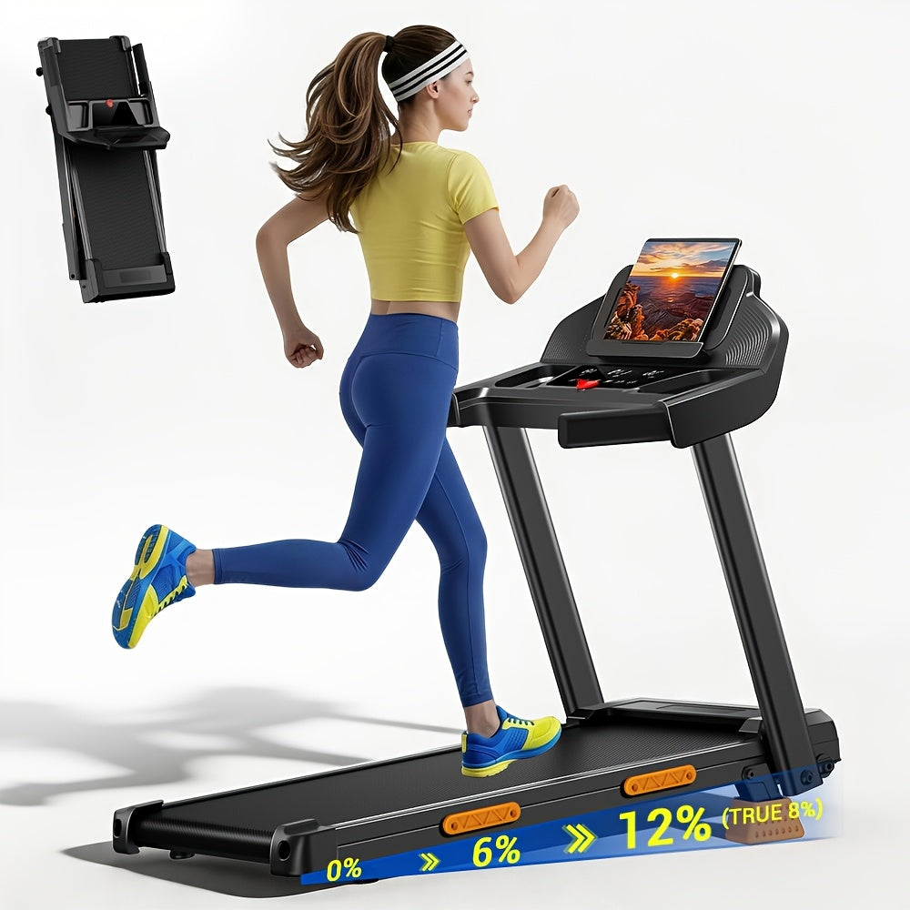 4-in-1 Treadmill with 12% Incline, Portable Treadmills for Home with Handle, Foldable Treadmills for Home and Office, 350Lbs Weight Capacity