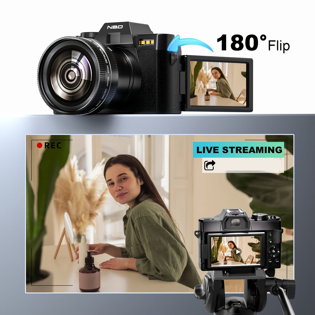 G-Anica Digital Camera, 48MP Cameras for Photography with Wifi And App Control, 4K Vlogging Camera, Compact Camera, Perfect for Entry-Level Users And Beginners with Macro And Wide Lens - 32GB Card