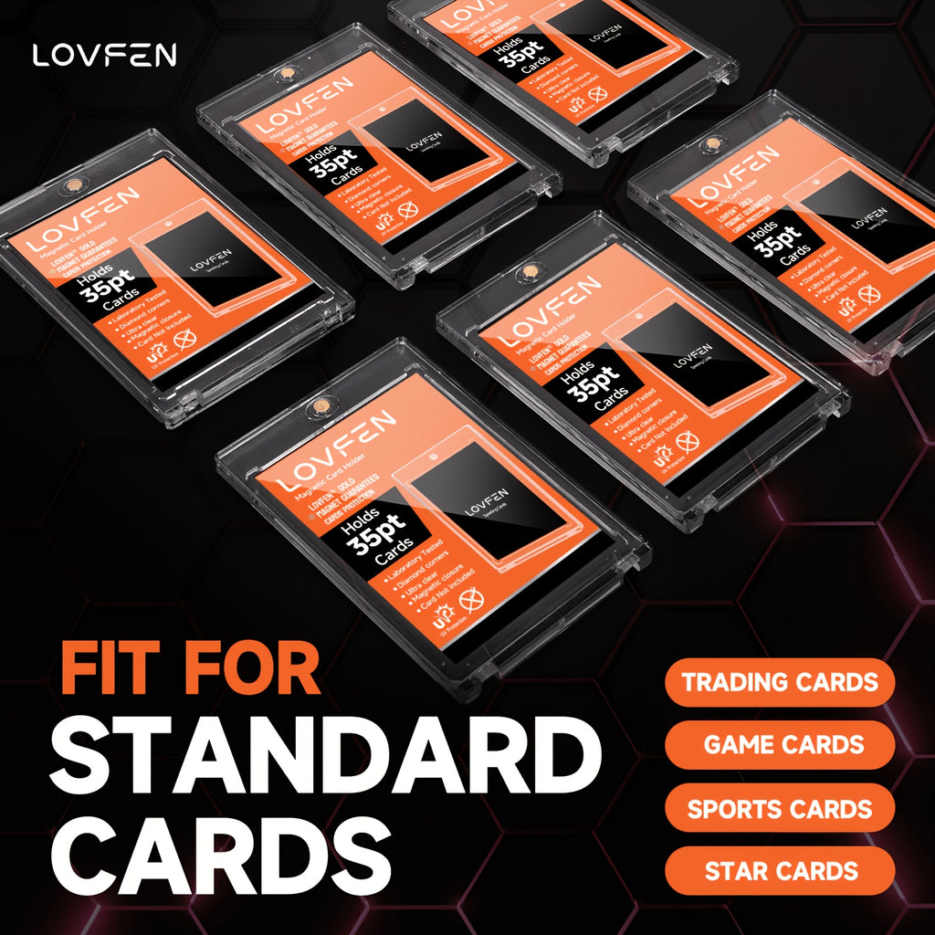 LOVFEN 400ct Magnetic Card Holder for Trading Cards, 35pt One Touch Card Holder, Card Protectors Hard Plastic, Magnetic Card Case for Sports Card, Baseball Card Holders, Display Case for Standard Cards