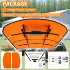 Tractor Canopy Compatible with All ROPS 48-3/8" X 48-3/8" Equipped Tractors and Mowers with a 2" x 2" or 2" x 3" ROPS (Will Add About 4'' to The Height of The Tractor, Red/Orange/Green/Wthite)