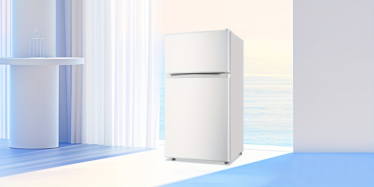 3.5/2.5 Cu.ft Small Fridge With Freezer 2-Door Compact Refrigerator 7-Level Adjustable Thermostat, Removable Shelves And Bakset, Perfect For Dorm, Office, RV, Bedroom, White
