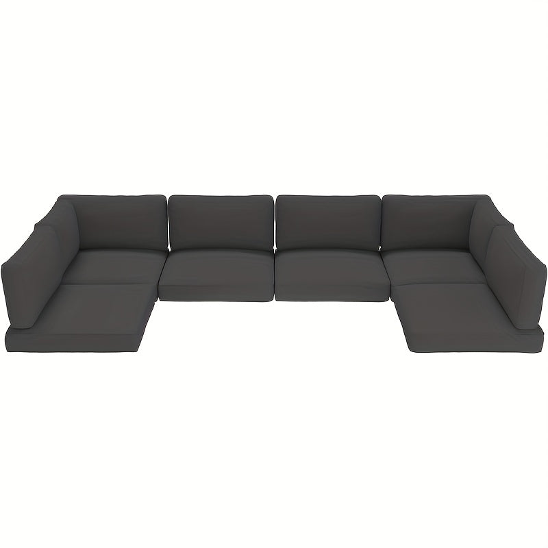 14pcs Outdoor Seat Cushions, Furniture Replacement Cushions with 6 Seat Cushion Covers And 8 Back Covers, for Sofa And Chair, Bench Seat Cushions, Patio Furniture Cushion Covers, Seat Cushion For Bench, Grey Chaise Lounge Cushions, Outside Cushions, Bench