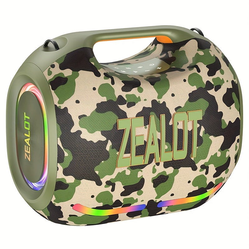 ZEALOT ZE21 250W High-power Wireless Speaker, Portable for Outdoor Use, with 5 Speakers, Built-in 48000mAh Battery, RGB Color Lights, Compatible with SD/USB/AUX/supports Two Serial Speakers, Hands-free Calling, Supports Mobile/tablet/TV/computer