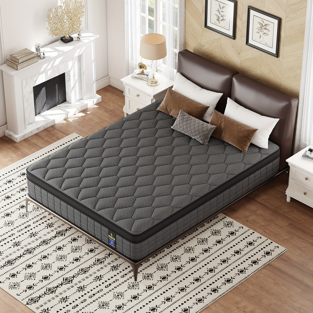 14 Inch Twin, Full, Queen, King, Sizes High Quality Innerspring Hybrid and Cooling Gel Memory Foam Mattress with Motion Isolation Medium Firm, Supportive Layer, Supportive Edge, Breathable Material, Hypoallergenic Material, Edge Support, Hot