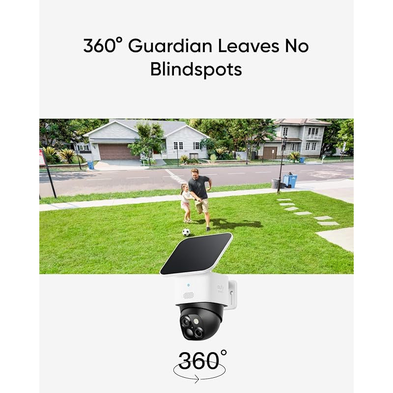 eufy Security 6/4/2/1 Pack SoloCam S340 with HomeBase S380, Solar Security Camera 4-Cam Kit, Wireless Outdoor Camera, 360° Pan and Tilt Surveillance, No Blind Spots, 2.4 GHz Wi-Fi, No Monthly Fee