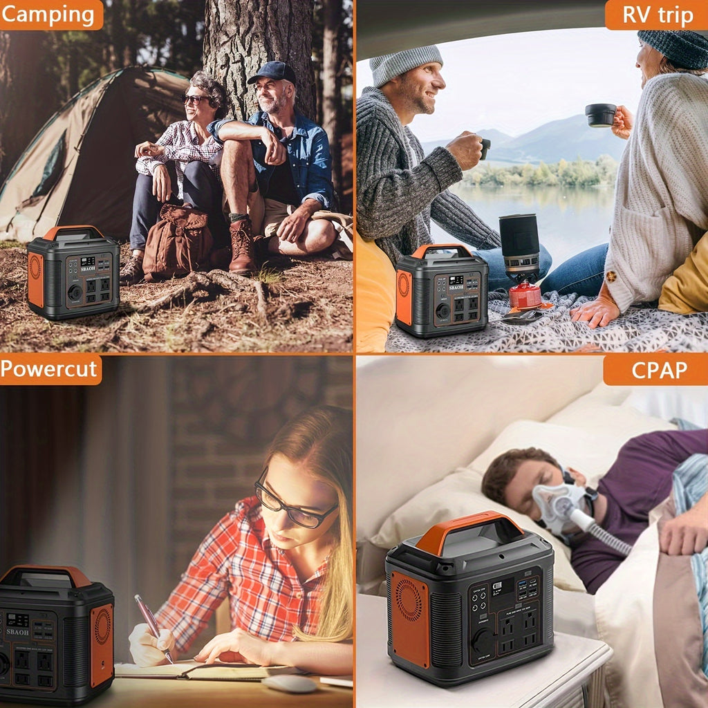 SBAOH Portable Power Station, 300W 296Wh Power Supply Quick Charge/110V AC Outlets/DC Ports And LED Flashlight, Lithium Battery Backup for Home Outdoor Travel Camping Blackout