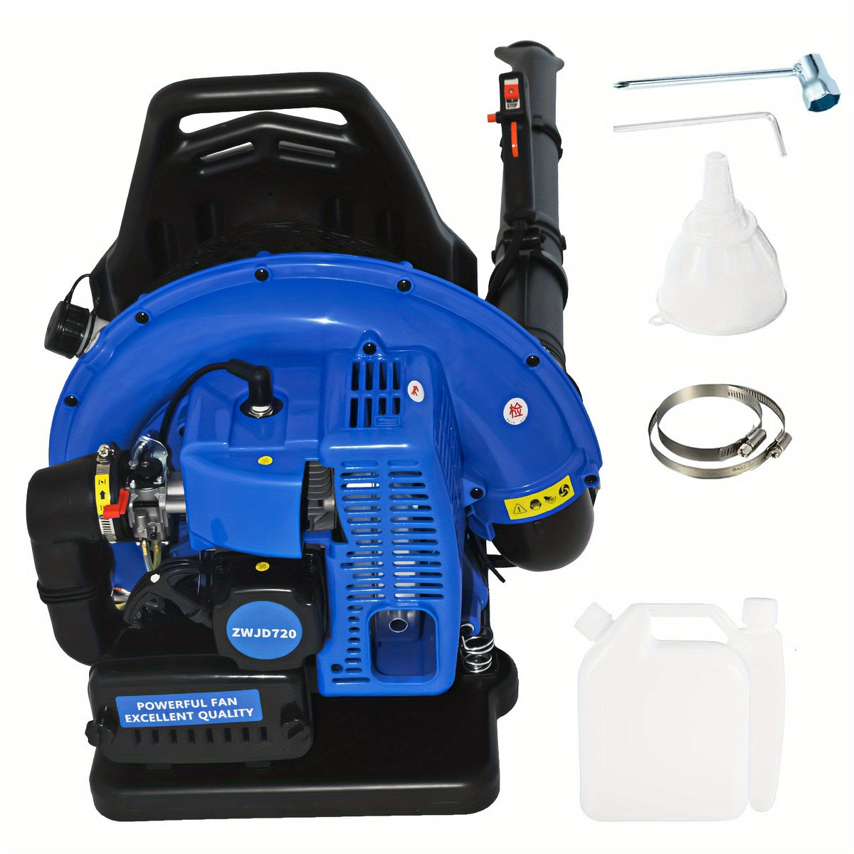 72CC Gas Leaf Blower, 3.6HP 2 Stroke Backpack Gas Blower, 665CFM High-Velocity Airflow, Grass Lawn Blower Air Cooling Gasoline Backpack Grass Blower, Snow Blower for Efficient Lawn & Debris Clearing