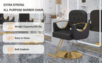 Barber Chair Salon Chair 360 Degrees Rolling Swivel Barber Chairs Hydraulic Hair Chair Capacity Up to 330Lbs All Purpose Beauty Spa Equipment, Black