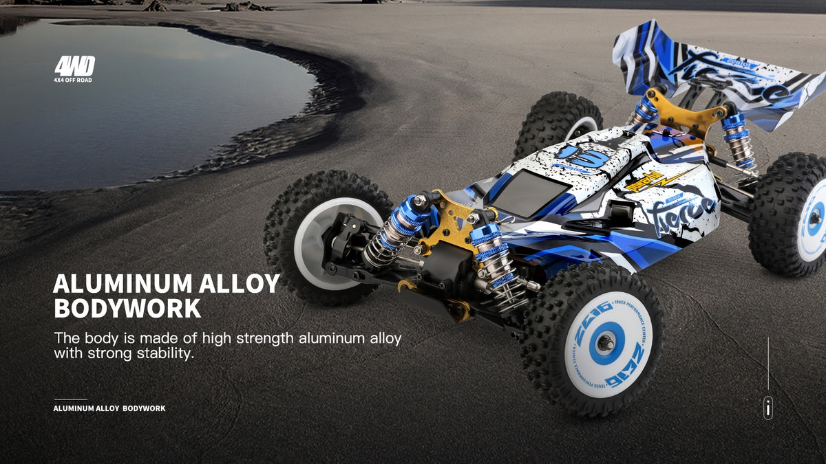 Wltoys 124017 75KM/H 4WD RC Car Professional Racing Car Brushless Electric High Speed Off-Road Drift Remote Control Toys for Boys with 2 Batteries