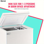 WANAI Chest Freezer Mini Small Deep Freezer Apartment Dorm Freezers with 7 Temp Control Fast Cooling Portable for Home Office Business Dorm