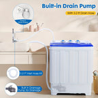 PLENTORA Portable Washing Machine Twin Tub - 28Lbs Compact Washer (18Lbs) And Dryer (10Lbs) Combo with Drain Pump - Mini Laundry Machine for Apartments, Dorms, Rvs, And Camping