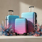 Merax Luggage Sets 3pcs, Hardside Expandable Suitcase Set with Spinner Wheels, Lightweight Gradient Color Luggage 20+24+28in