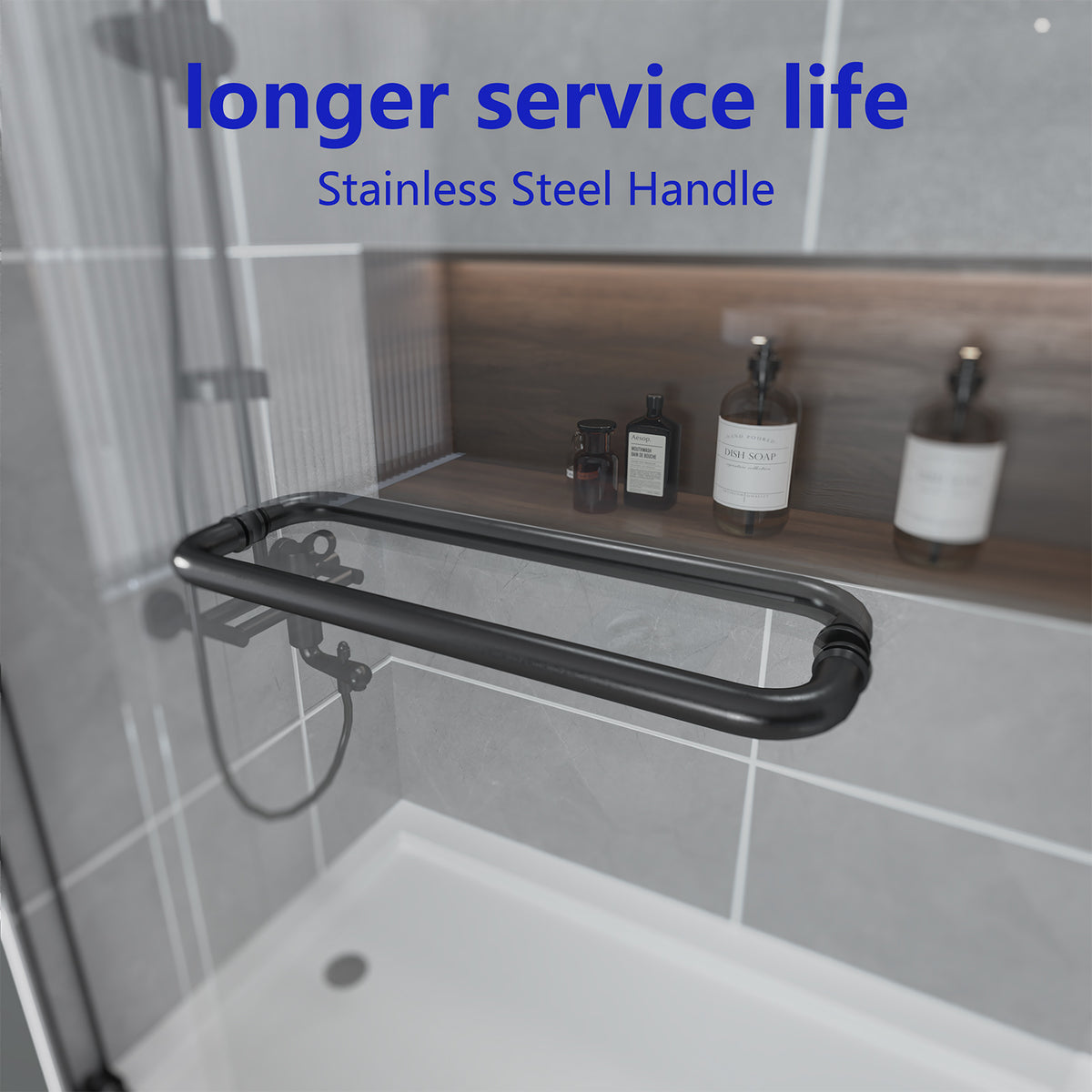 56-60" W x 72" H Modern Double Sliding Shower Door - 1/4" (6mm) ANSI/SGCC Tempered Glass, Fingerprint-Resistant, Matte Black/Brushed Nickel Aluminum Frame & Stainless Steel Hardware, Heavy-Duty Sliding Mechanism, Clear Glass Panels for Bathroom, Spa, Hote