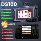 ANCEL DS100+Gift: BM410 (BM410 Without Wireless Functionality) OBD2 Scanner ABS SRS Transmission Check Engine Code Reader With 7 Resets, Includes Large Protective Case For Diagnostic Tools, Without Battery